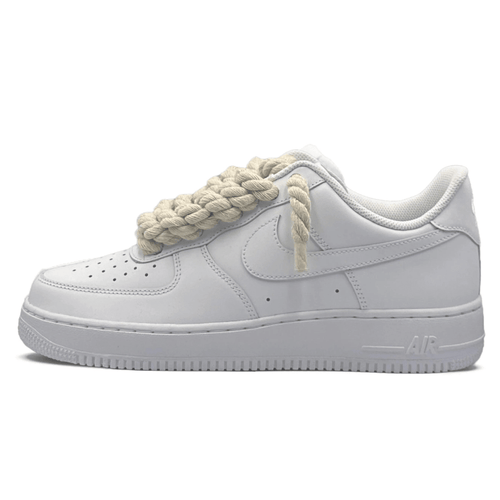 "AF1" White - Beige Rope Laces